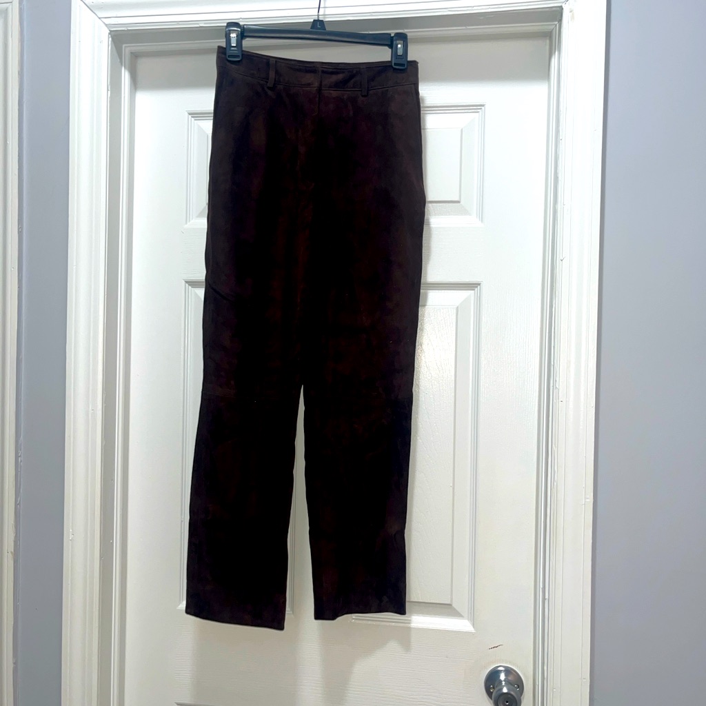Vintage Donna Karan Gold Label Chocolate Brown Suede Pants